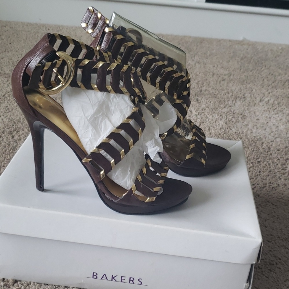 Brown and Gold Baker Shoes